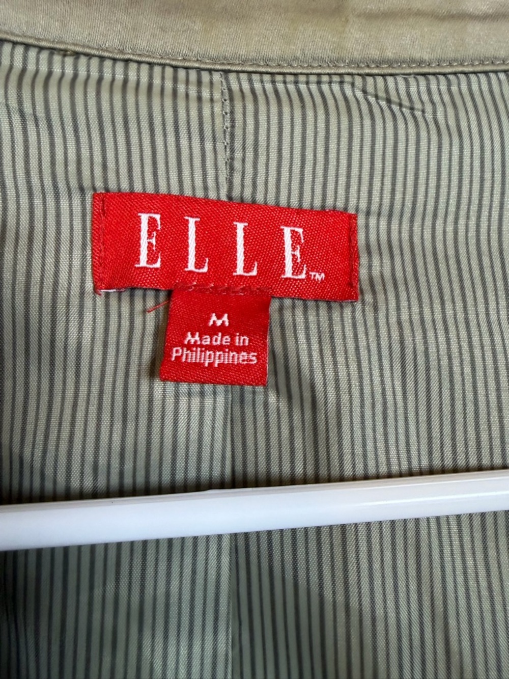 ELLE Gray Peplum Lightweight Double-Breasted Trench Coat with Skirt. Size M - Picture 4 of 6